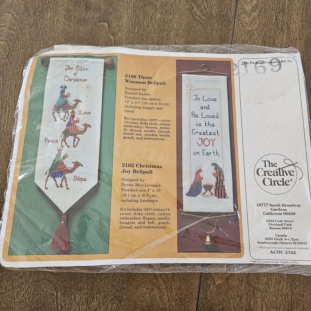 VTG Creative Circle Three Wisemen Cross Stitch Kit Bell Pull Nativity Christmas